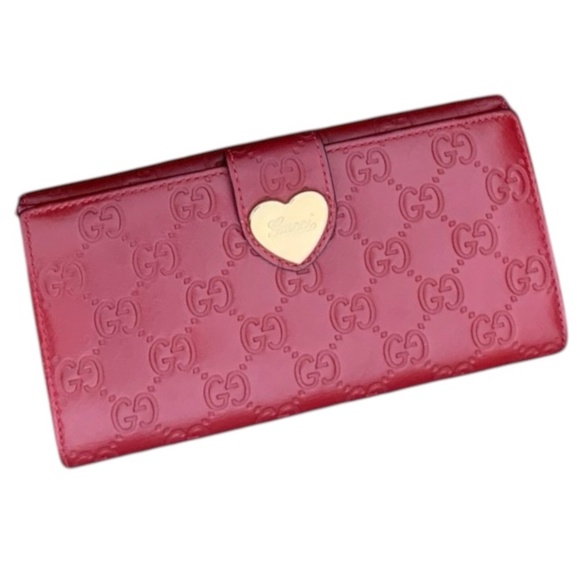 Gucci Handbags - GUCCI Guccissima Heart Leather Bifold Wallet